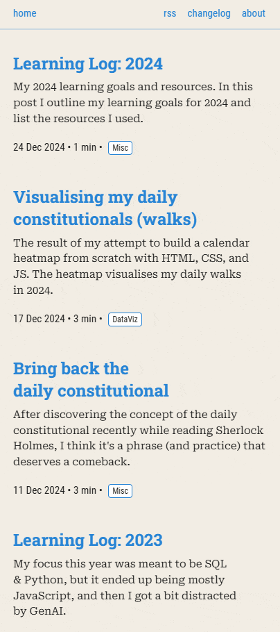 Animated screenshot of a list of blog titles on a blog homepage. When a title is clicked, the title transitions (or fades) into the same title but on the top of the blog article page.